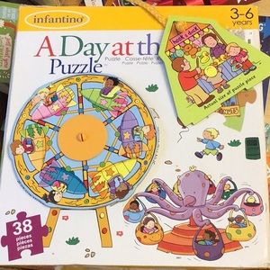 COPY - Infantino A Day at the Fair puzzle, large pieces , kid play wear from bu…